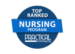 Top Ranked Nursing Program badge awarded from practicalnursing.org
