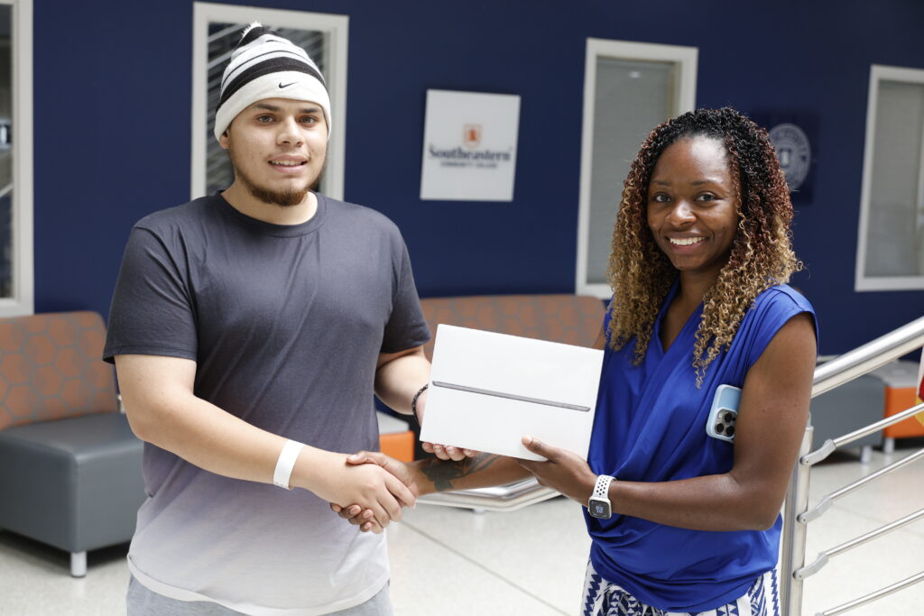 Student receiving free iPad