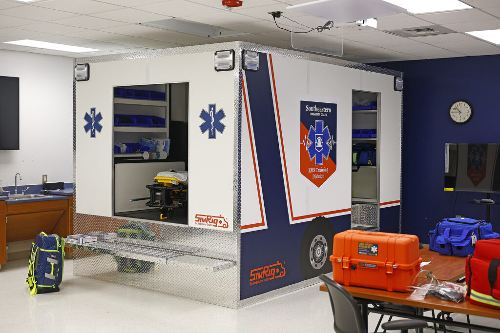 The ambulance simulator is the centerpiece of the EMS lab at SCC.