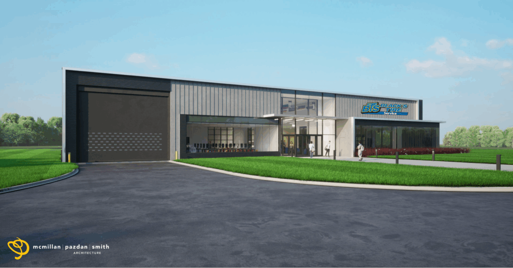 A rendering of the outside of the new Transportation/STEM facility at SCC.