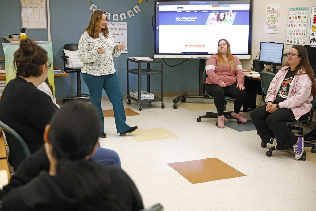 Amanda Heath teaches an early childhood education class at SCC.