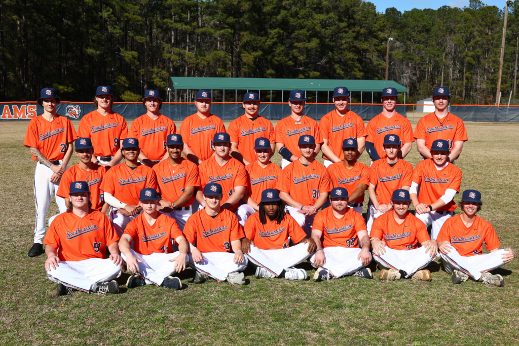 Baseball Students who made above a 3.0 gpa on the athletic field posing