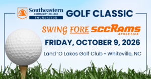SCC Foundation Golf Classic: Swing FORE SCCRams Athletics. Friday, October 9, 2026 at Land 'O Lakes Golf Club in Whiteville, NC.