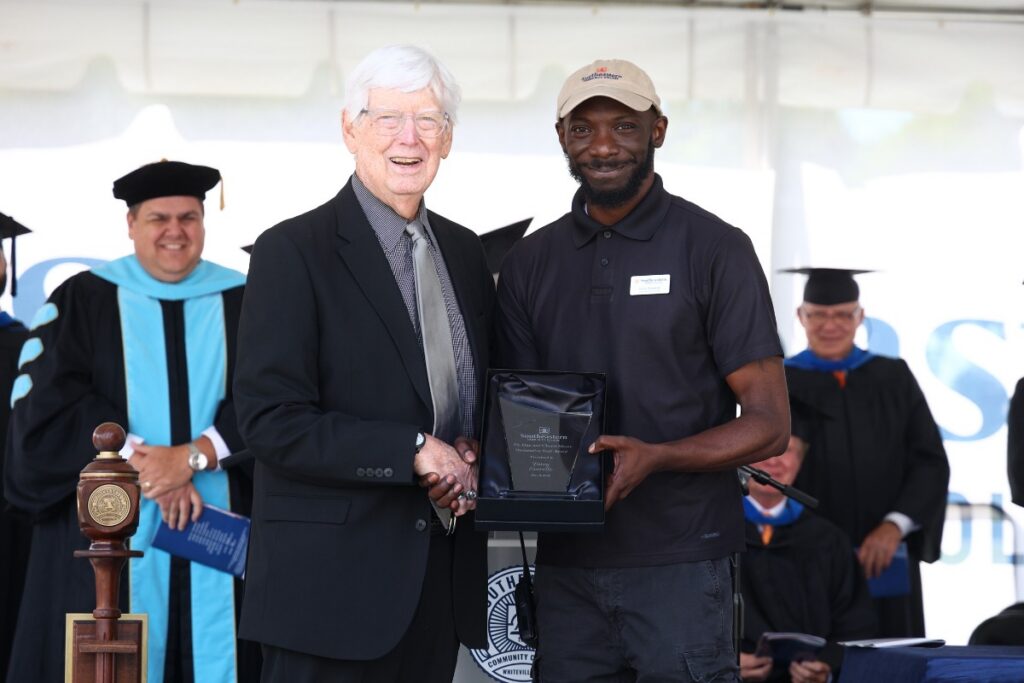 Larry Everette with Dr. Dan Moore at Graduation 2026