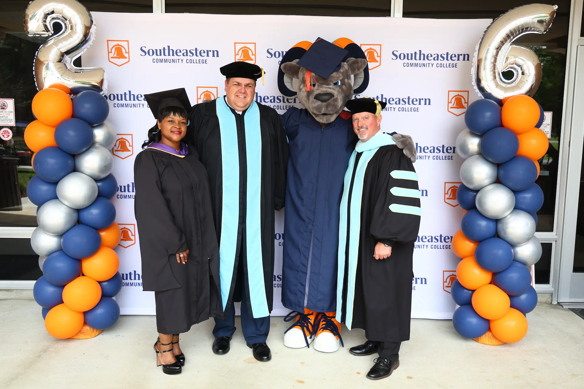 Mascot and leadership at Commencement