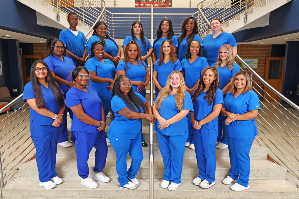 Summer Day Nurse Aide I class – Instructor: Jessie Faulk Front Row L-R: Alexis Strickland, Lashina Wright, Danelle Ridgeway, Kara Hardee Cartrette, Jade Bright, Lizet Ballesteros Middle Row L-R: Jasmeale Evans, Champayne Williams, Da'Shekia Smith, Autumn Johnson, Tyashia McKenzie, Chloe Fowler Back Row L-R: Derion Funches, Destiny Williams, Maria Munoz, Kyla Hall, Keyasia Gillespie, Samantha Ezzell