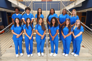 CCP High School Summer Nurse Aide I class Instructor: Kathy Price Front Row L-R: Jennifer Hernandez, Anahi Martinez Hernandez, Selene Carbajal Jaimes, Jirah Ward-Gorham, Myleigh Moore, Ashlynn Jackson Back Row L-R: La-Kris Simmons, Jose Soriano Cruz, Abygale Allen, Saniya James, Madison Monroe, Ashlynn Smith 